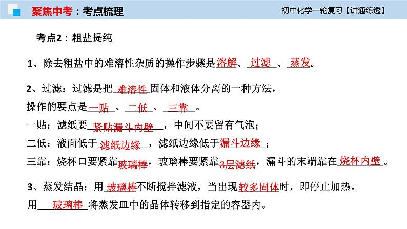 初中化学一轮复习课件  专题08 盐与化肥（讲通练透）08