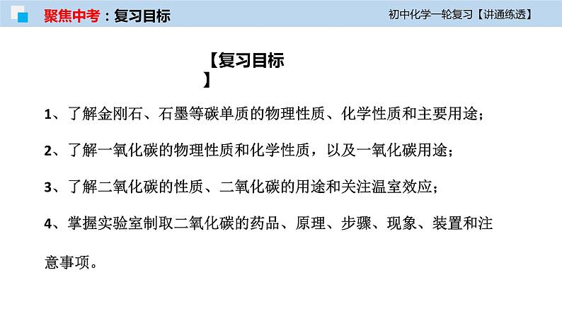 初中化学一轮复习课件  专题09 碳和碳的氧化物（讲通练透）04