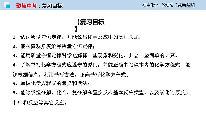 初中化学一轮复习课件  专题13 质量守恒定律与化学方程式（讲通练透）第4页