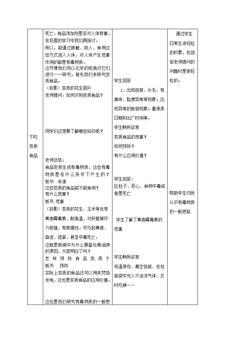 鲁教版（五四制）化学九年级全一册教案 5.3 远离有毒物质第2页