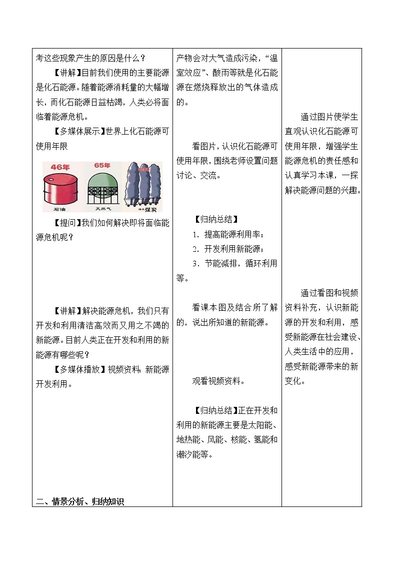 鲁教版（五四制）化学九年级全一册教案 6.1化学与能源开发02