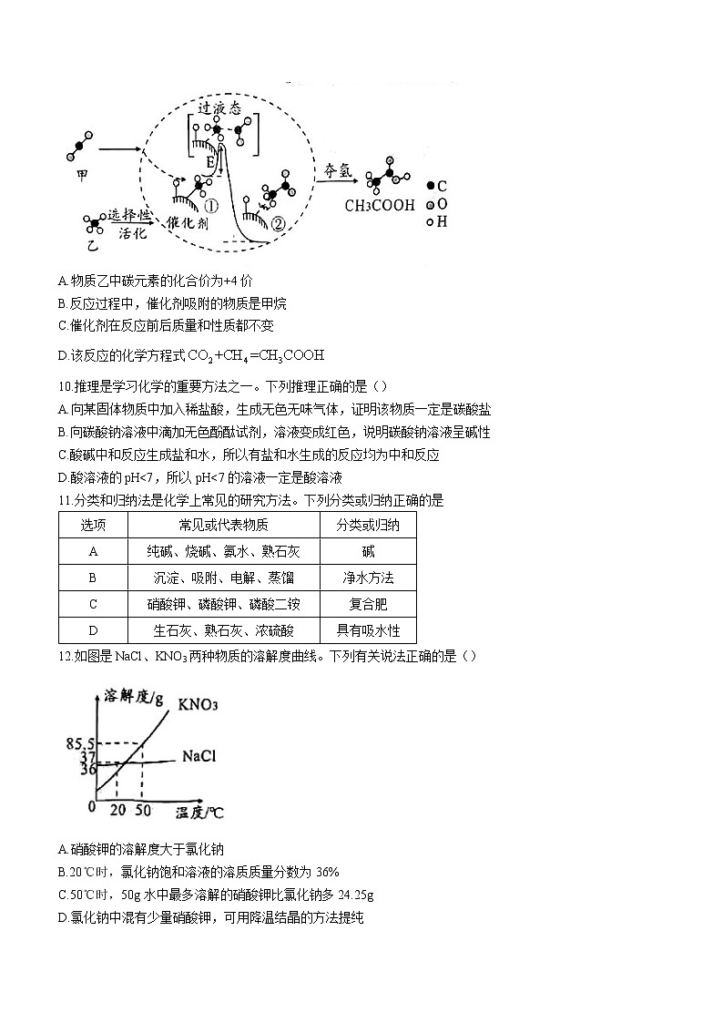 2023年安徽省江淮教育联盟春季第一次联考化学试题（含答案）03
