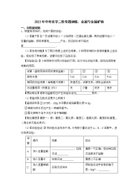 2023年中考化学二轮专题训练：金属与金属矿物