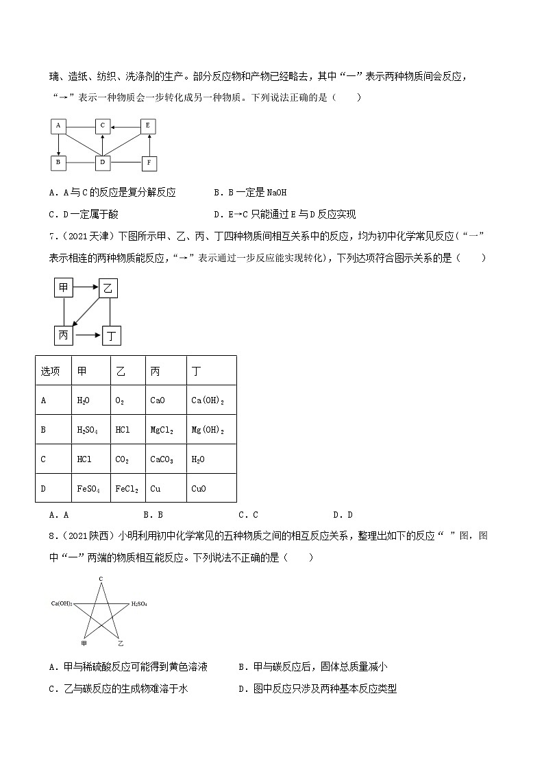 专题24物质的推断-中考化学一轮复习必练真题（全国通用）（原卷版）第3页