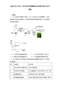 山西2020-2022三年中考化学真题知识点分类汇编-08化学实验