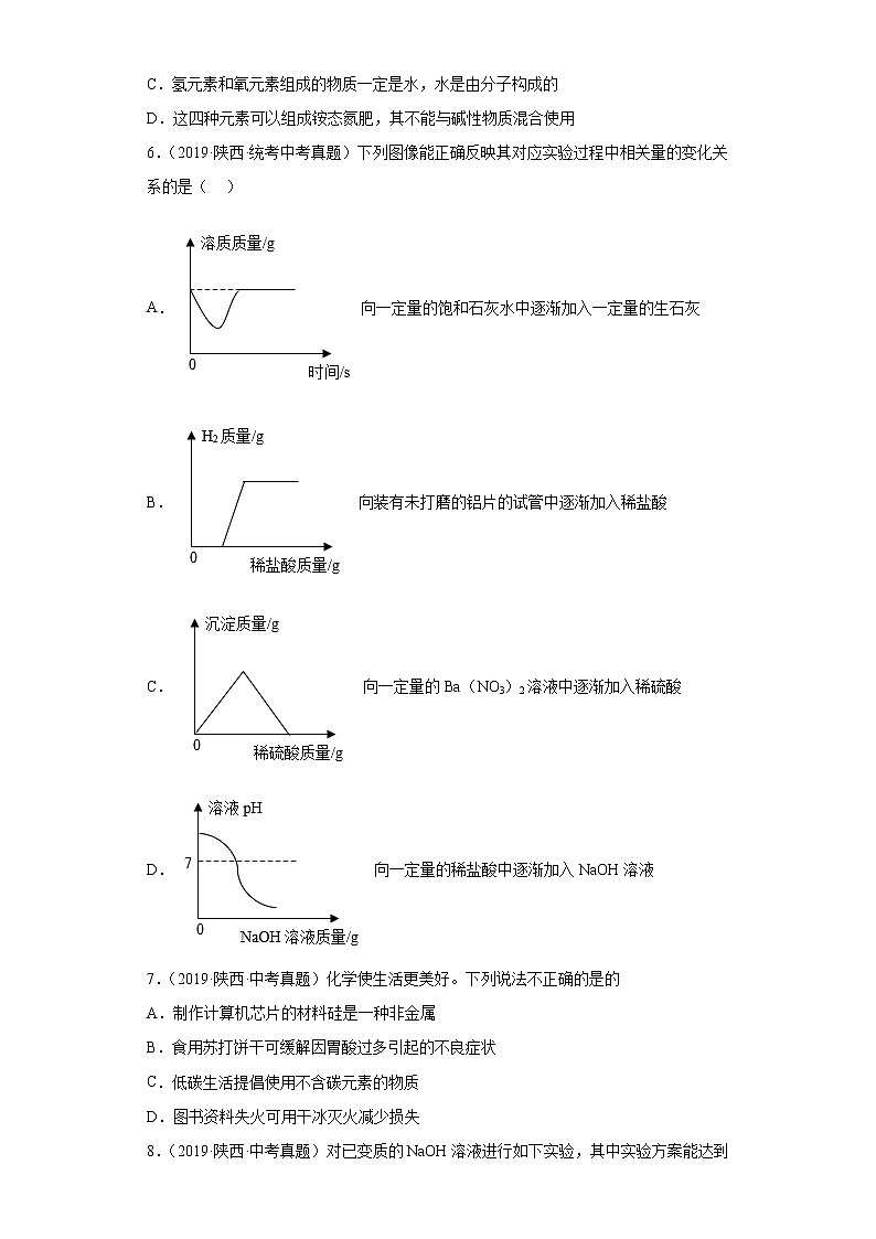 陕西2020-2022三年中考化学真题知识点分类汇编-06盐和化肥第3页