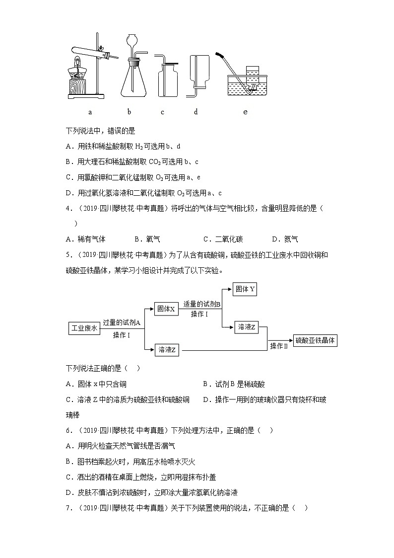 四川省攀枝花市2019-2022中考化学真题知识点分类汇编-07化学实验第2页