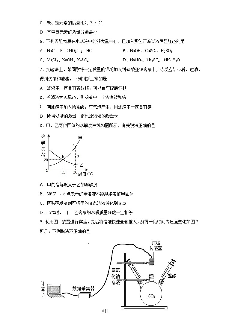 2023年江苏省宿迁市宿城区多校中考一模联考化学试题（含答案）02