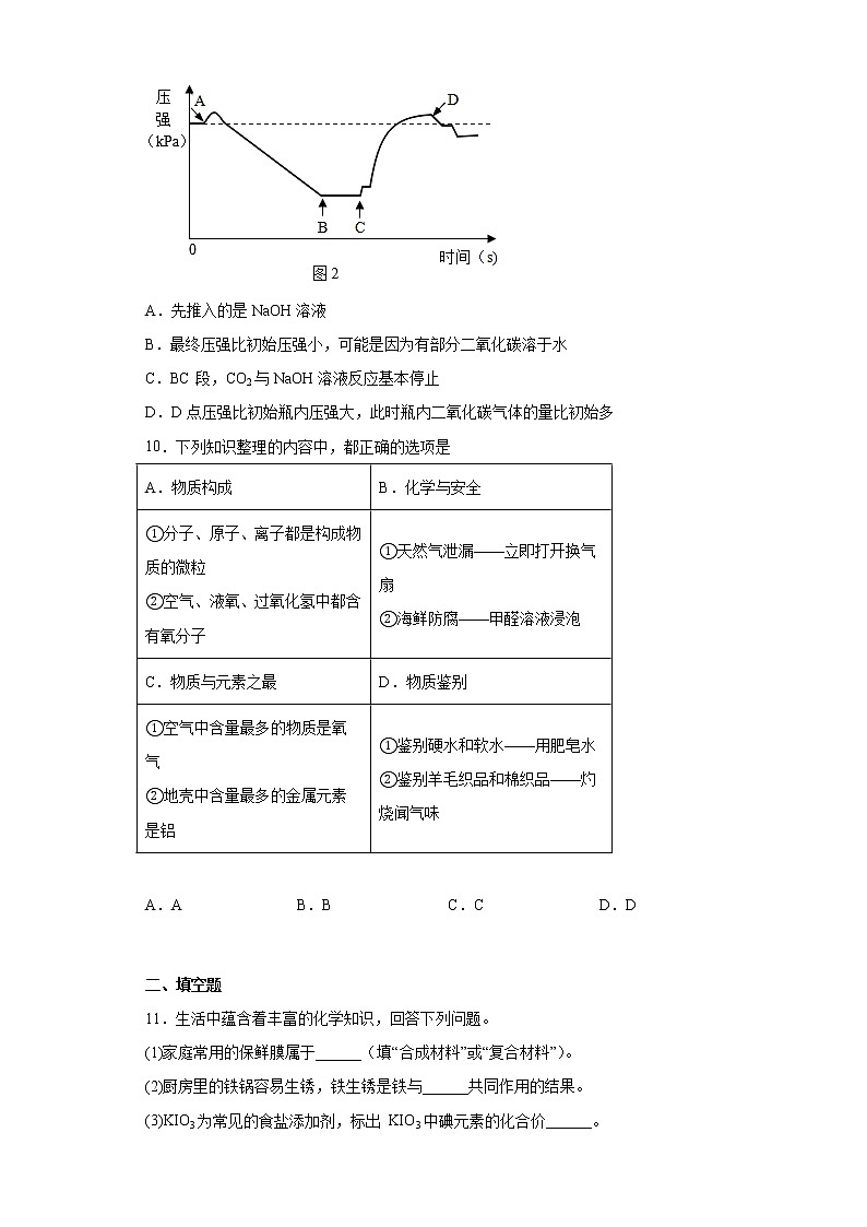 2023年江苏省宿迁市宿城区多校中考一模联考化学试题（含答案）03