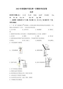 2023年河南省周口市西华县九年级一模化学试卷及答案