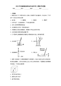 2023年安徽省池州市名校中考二模化学试题（含答案）