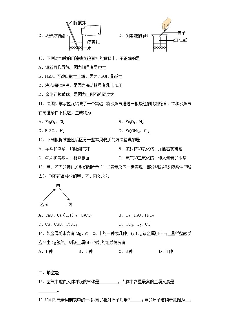 2023年河南省南阳市镇平县中考一模化学试题（含答案）02