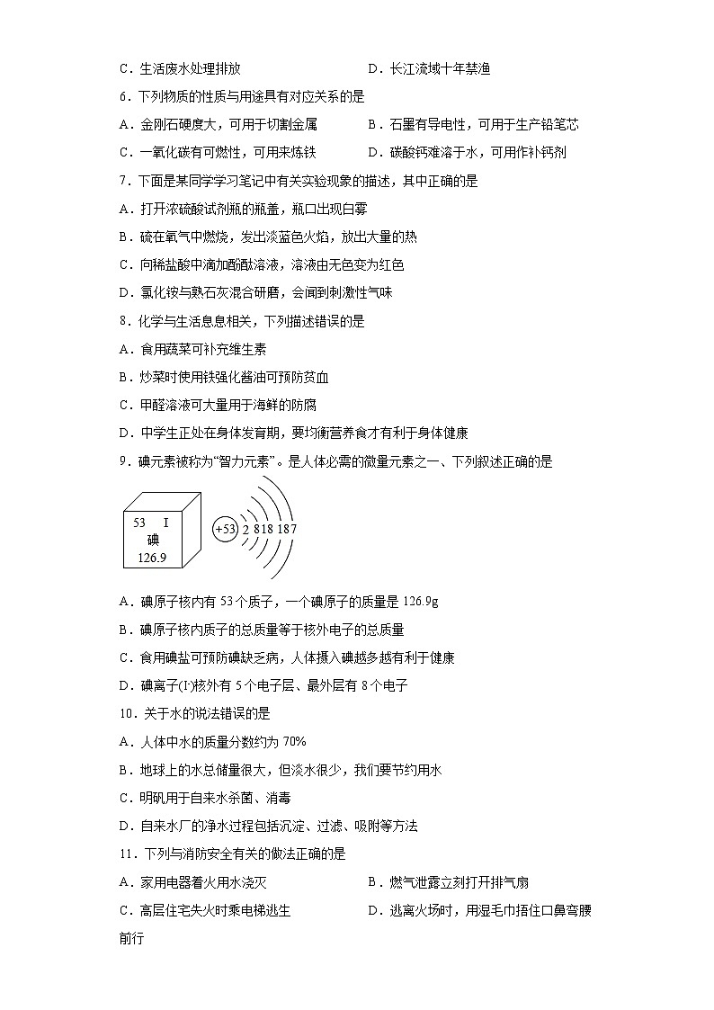 2023年黑龙江省龙东地区部分学校中考一模化学试题（含答案）02