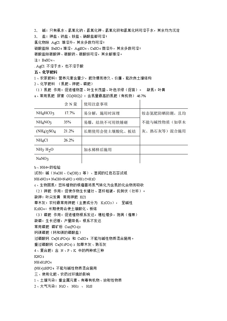 初三化学下册（春季班）讲义  第08讲 盐和化肥（基础版） 教师版第2页
