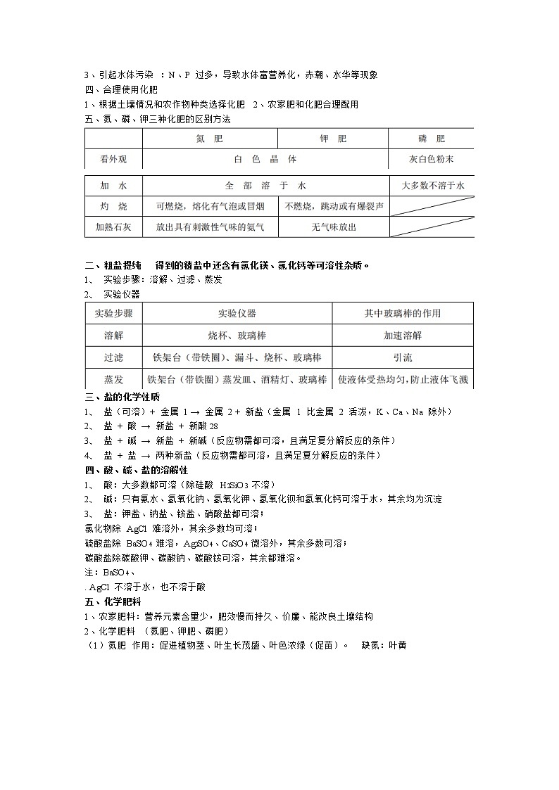 初三化学一轮复习讲义  第08讲 盐和化肥（强化版）03