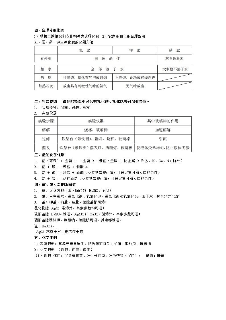 初三化学一轮复习讲义  第08讲 盐和化肥（强化版）03