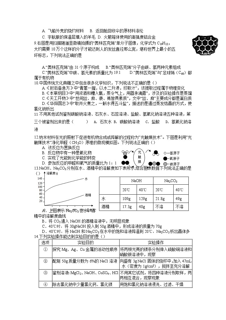 江苏省盐城市东台市第四联盟2022-2023学年九年级下学期期中化学试卷02