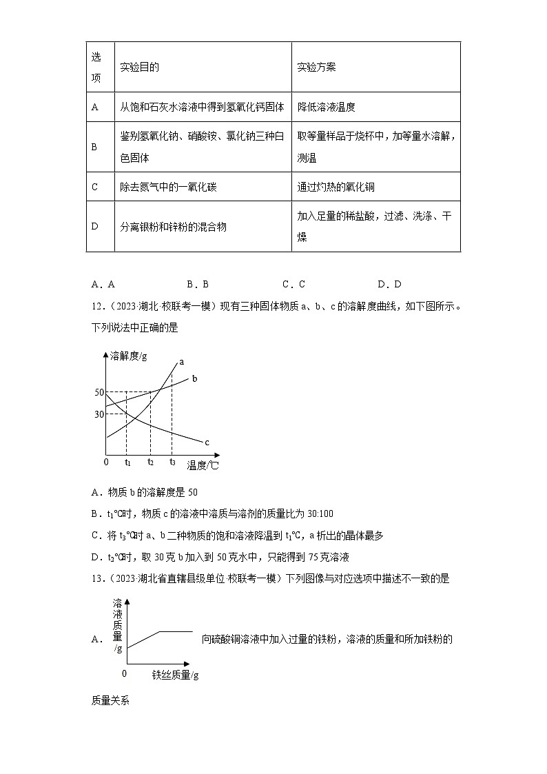 2023年湖北省中考化学模拟试卷精编：身边的化学物质第3页