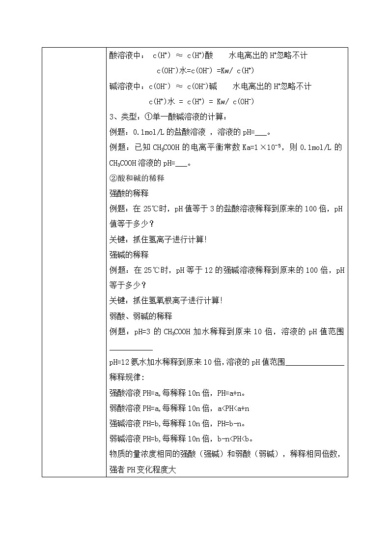 《水的电离和溶液的PH》第二课时课件+教学设计02