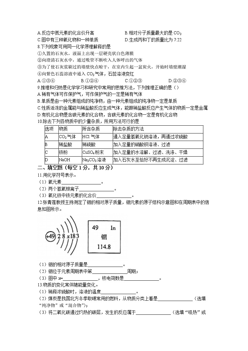 2023年吉林省松原市前郭尔罗斯蒙古族自治县城镇中考一模化学试题02