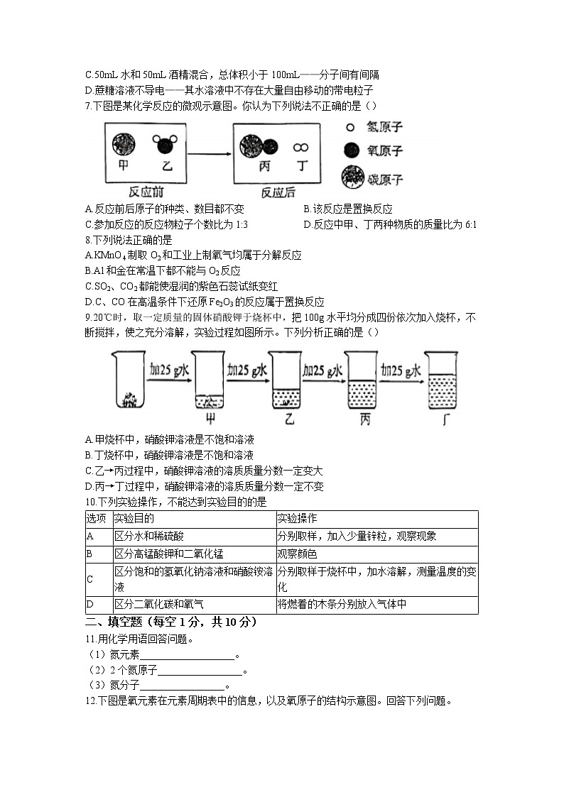 2023年吉林省松原市前郭县北学区中考一模化学试题第2页