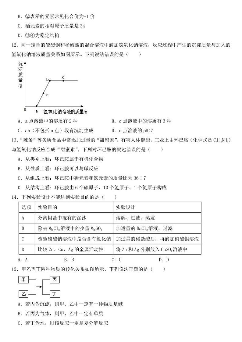 山东省泰安市2020年中考化学试卷【附参考答案】03