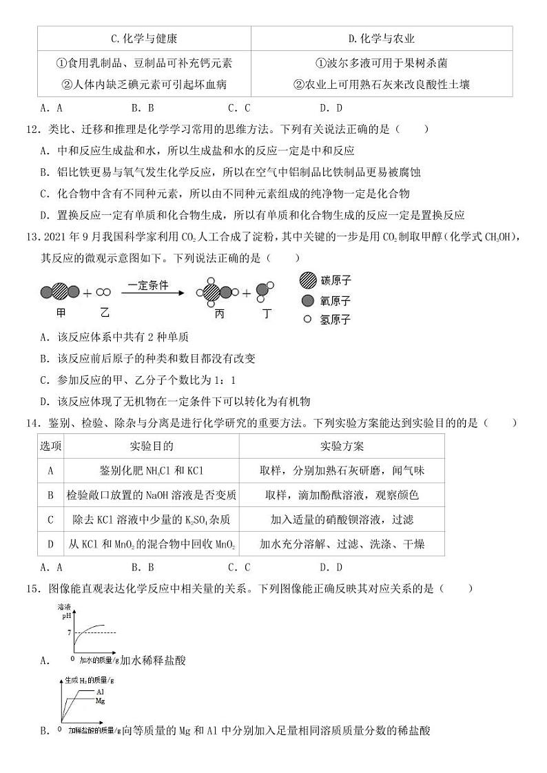 2022年山东省烟台市中考化学试卷【附参考答案】03