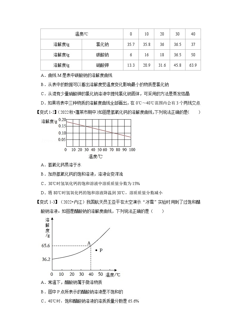 专题03 溶解度及其应用（原卷版+解析版）-挑战2023年中考化学压轴题之秘籍02