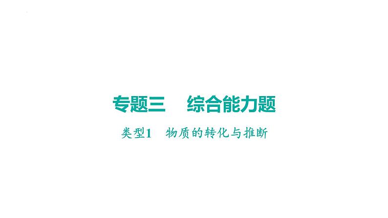 2023年广东省中考化学二轮专题复习综合能力类型1--物质的转化与推断课件PPT第1页