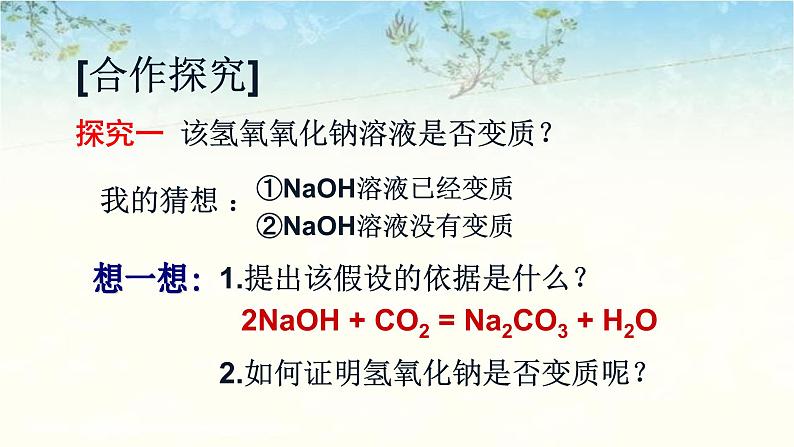 2023年中考化学二轮专题复习氢氧化钠变质的探究课件第5页