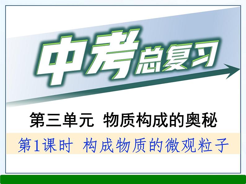 2023年中考化学一轮复习第三单元物质构成的奥秘课件PPT第1页