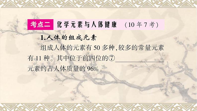 2023年中考化学一轮复习第十二单元化学与生活 课件PPT07