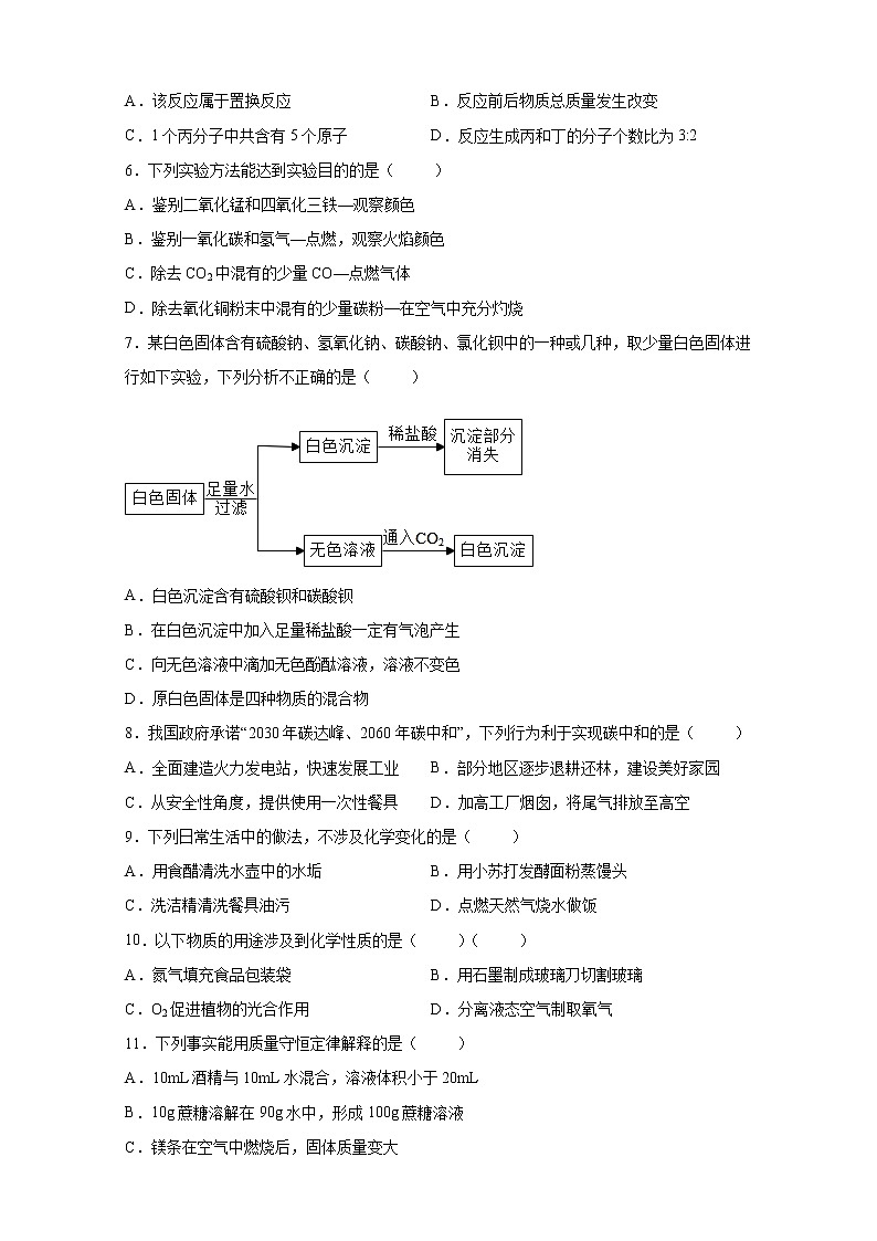 2023年河北省邯郸市永年区中考第一次模拟测试化学试题卷（含答案）02