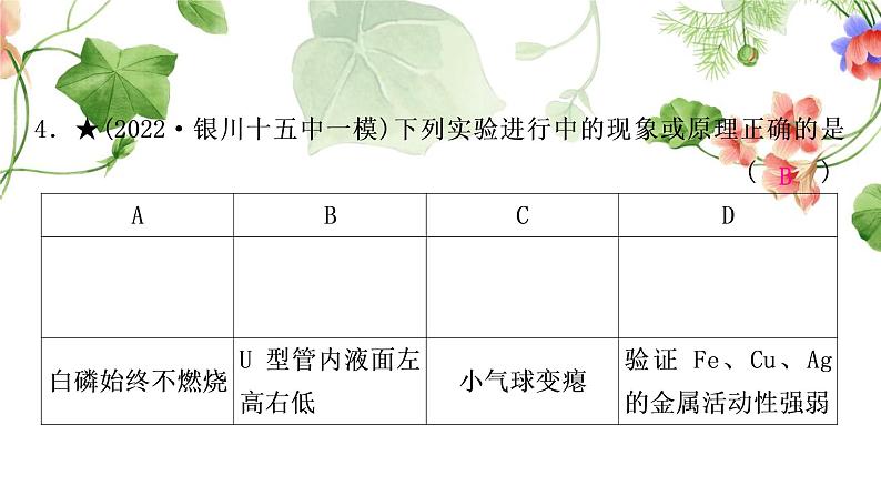 中考化学复习题型突破四教材基础实验综合、数字化实验和创新实验练习课件第8页