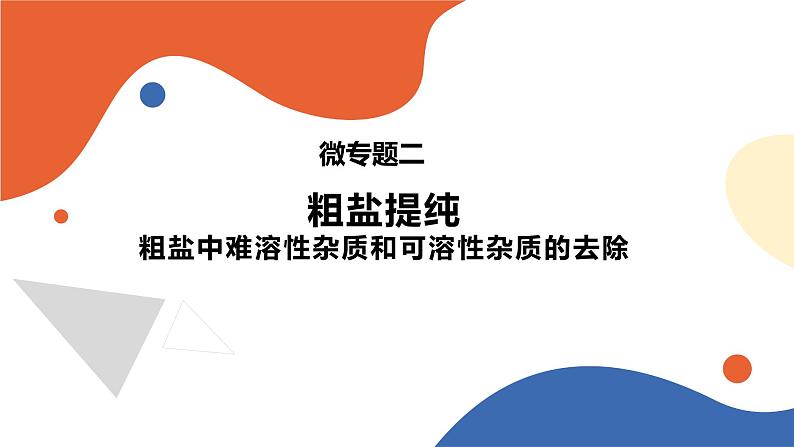 2023年中考化学这微专题二粗盐提纯课件PPT第1页