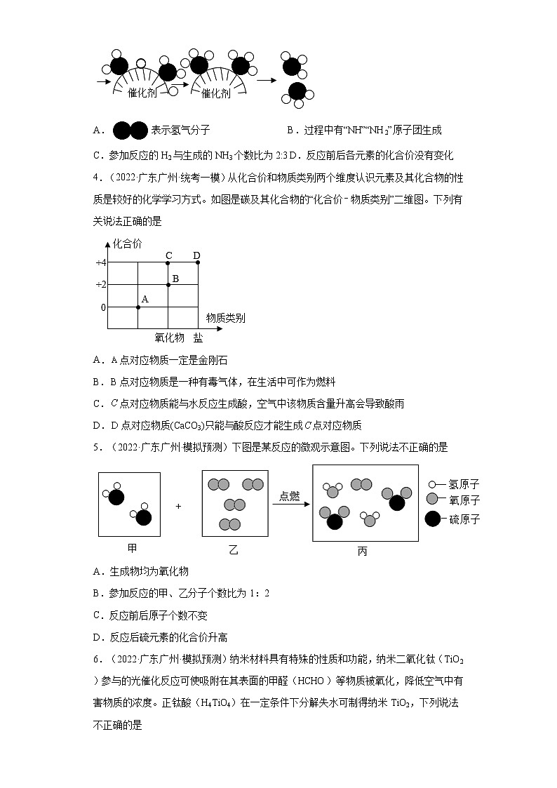 广东省广州市三年（2020-2022）中考化学模拟题分题型分层汇编-16化合价（选择题）第2页