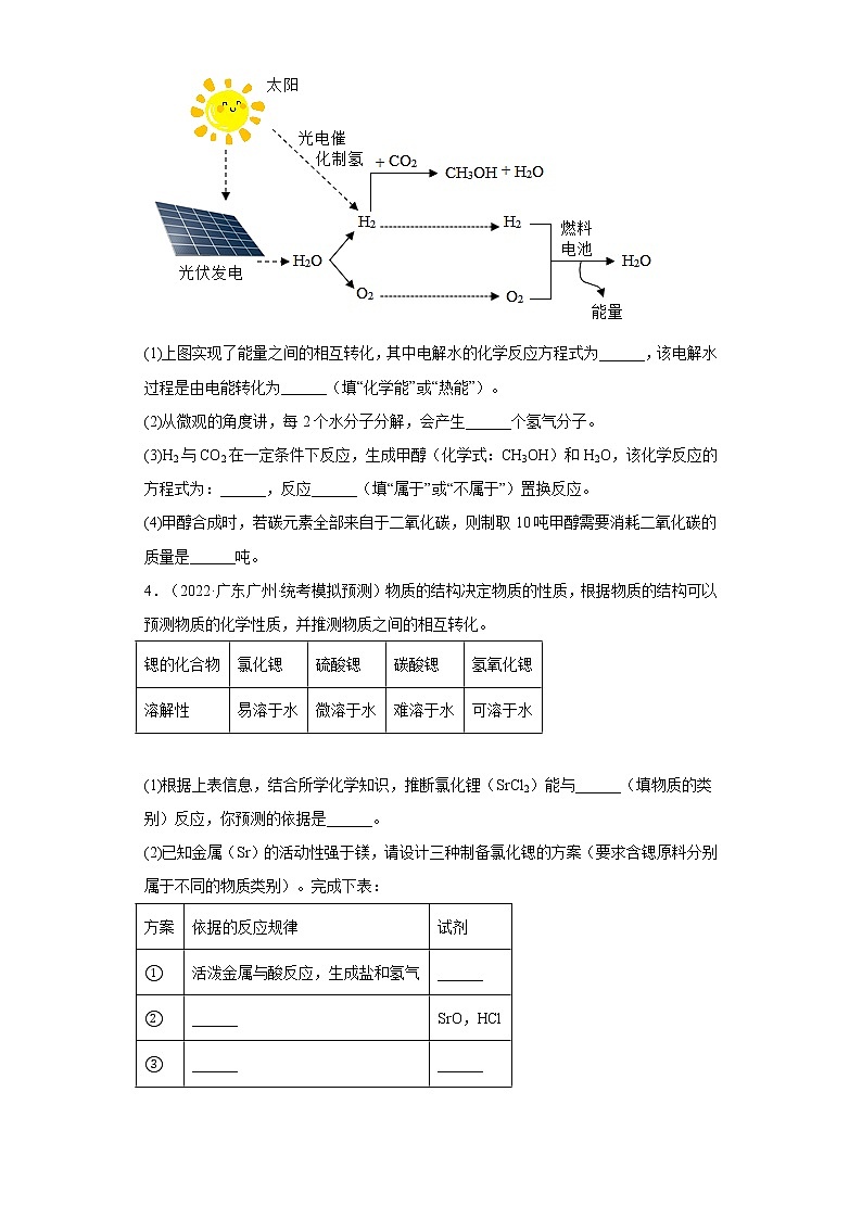 广东省广州市三年（2020-2022）中考化学模拟题分题型分层汇编-03四种基本化学反应类型（填空题）03