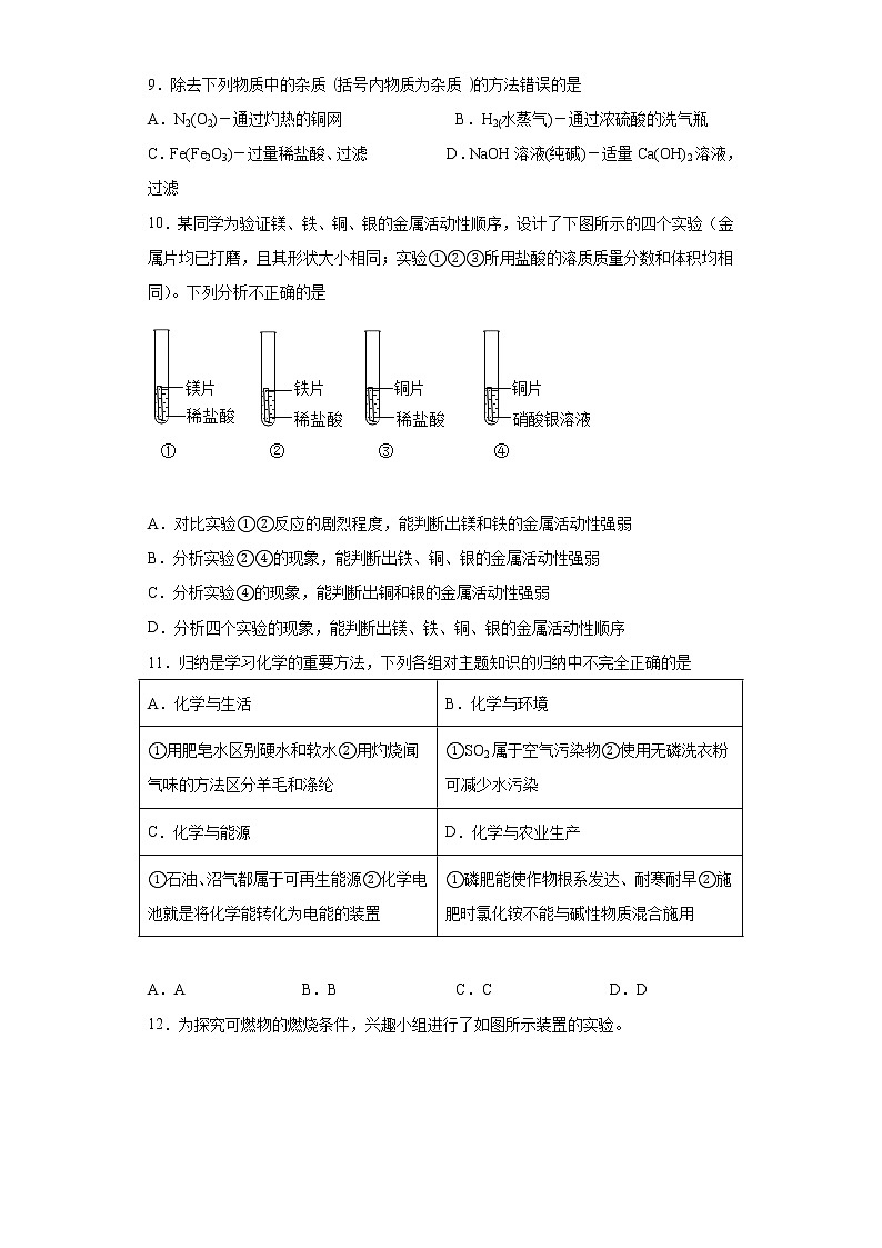 2023年海南省中考二模化学试题03