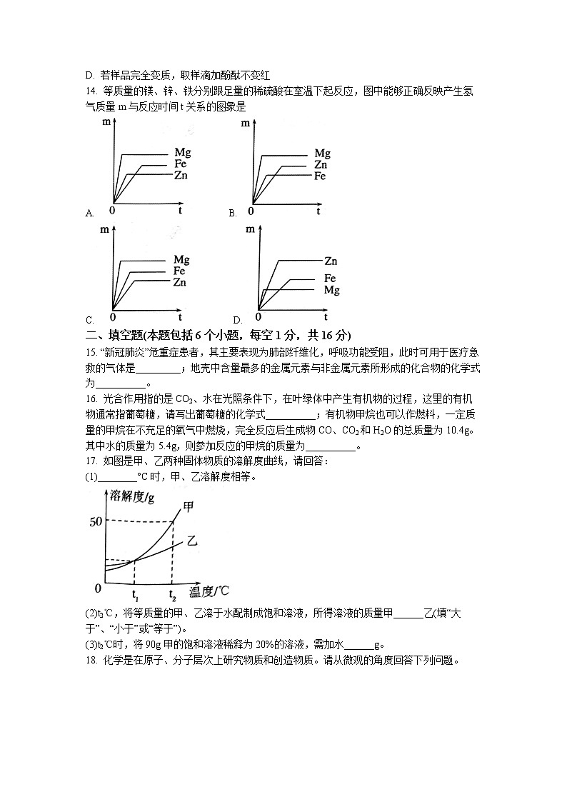 2023年河南省南阳市西峡县中考一模化学试题03