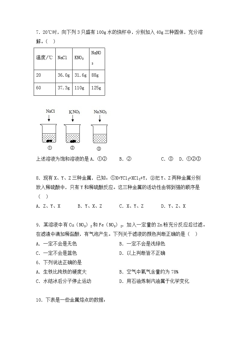 2023年广东省清远市佛冈县石角组考一模化学试题03