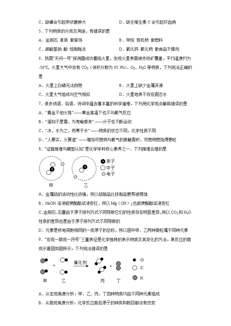 2023年江西省南昌市南昌县中考一模化学试题02