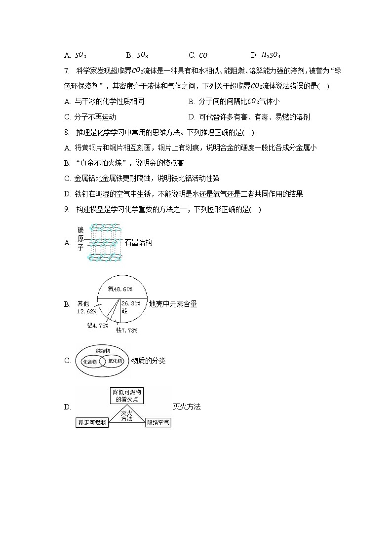 2023年安徽省淮南市田家庵区洞山中学中考化学质检试卷（三）(含解析)第3页