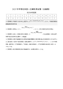 化学（安徽卷）2023年中考第一次模拟考试卷（参考答案）