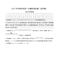 化学（深圳卷）2023年中考第一次模拟考试卷（参考答案）