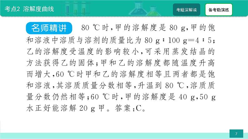 2023年中考化学二轮复习热点难点专题课件第4讲 中考化学坐标曲线题 (含答案)第7页