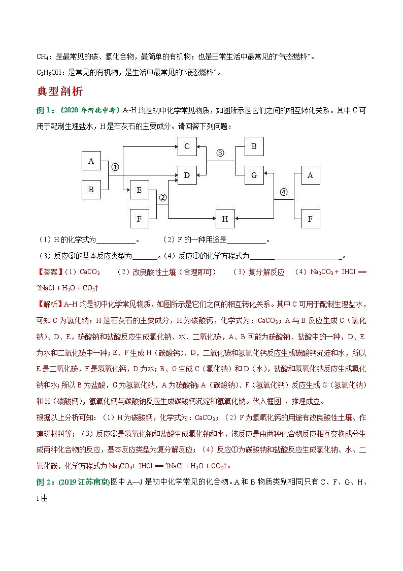 2023年中考化学二轮复习重难点考点07—框式推断题专题突破（一）（教师版）03