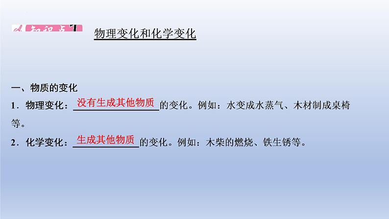 2023年中考化学一轮复习精品课件第08讲　物质的变化和性质  (含答案)第2页