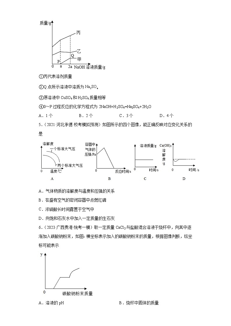 备考2023年中考化学图像题新题专练（全国通用）-05有关溶液变化的图像第3页