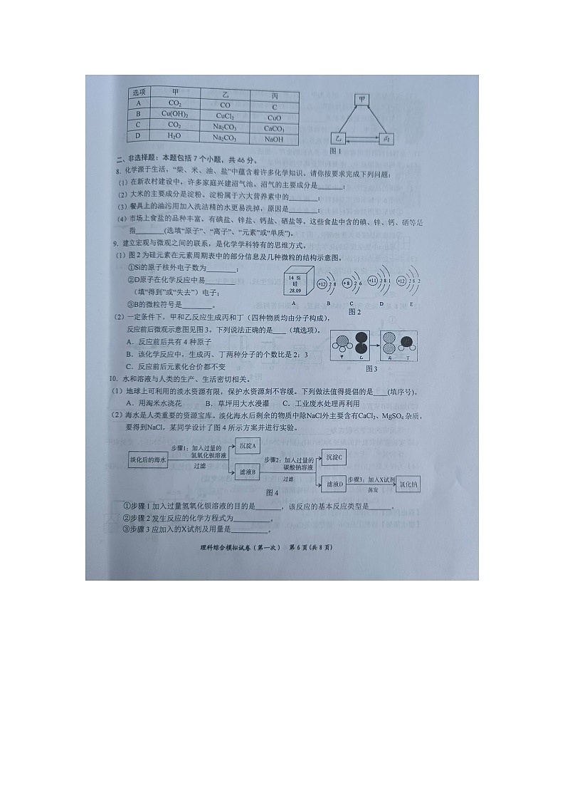 黔东南州2023年初中学业水平第一次模拟考试化学试卷及答案02