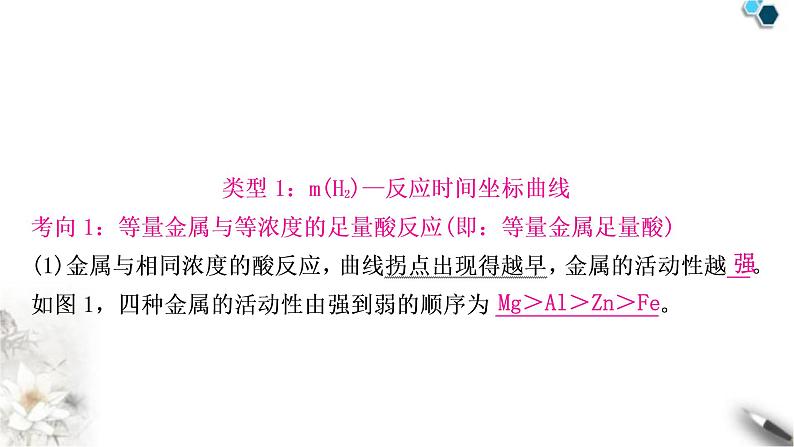 中考化学复习重难突破3金属与酸反应的坐标曲线练习课件第4页